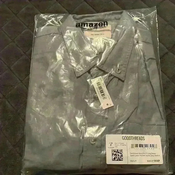 Goodthreads Men's Slim-Fit Long-Sleeved Stretch Oxford Shirt with Pocket - Picture 7 of 7